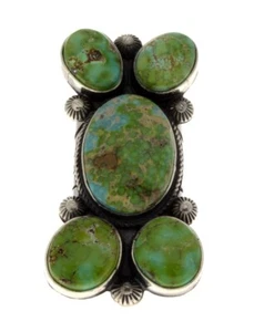 7.75 - Natural Sonoran Gold Turquoise Statement Ring By Andy Cadman - Picture 1 of 5