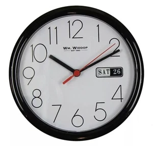 Widdop HOMETIME Day/Date 8.5" Wall Clock Black 5177B - Picture 1 of 1