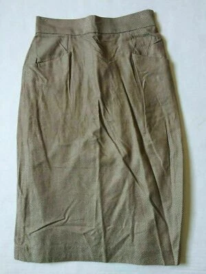 Falda ALFRED SUNG PENCIL MUJER LANA RAYÓN TALLA 4 MARRÓN BLANCO RAYAS USADA EN EXCELENTE ESTADO 0819 X Foto 1 de 4