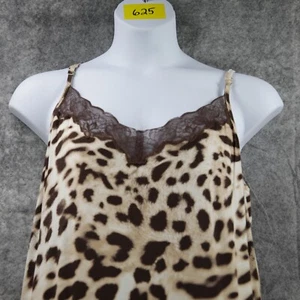 Soma Nightgown Womens XXL Lux Cool Nights Lace Trim Cheetah Leopard Shelf Bra - Picture 1 of 8