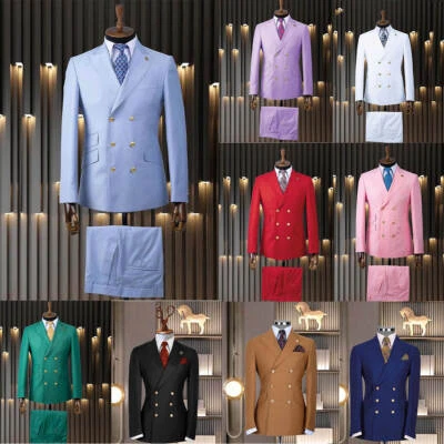 商务男式西装双排扣夹克裤子燕尾服定制峰顶翻领 — 第 1/4 张图片