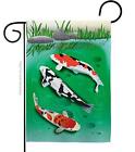 Koi Fish Double Sided Garden Flag 13" X 18.5" Pole Not Included