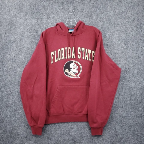 Florida State Seminoles Sweatshirt Mens L Large Red Champion Eco Fleece Pullover Cover