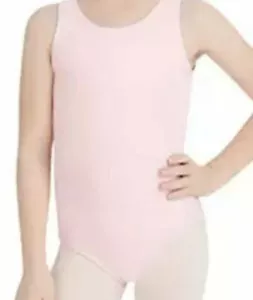 NWT Girl’s Capezio Team Basic Tank Leotard Pink Size M - Picture 1 of 3
