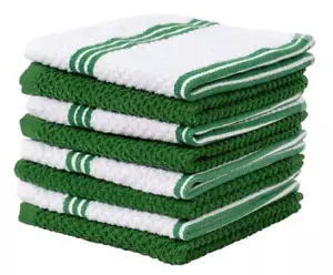 8-Pack Dish Cloths 100% Cotton Absorbent Dish Towels 12"x12" Kitchen Rags - Picture 1 of 6