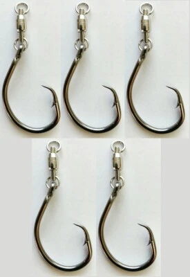 5 Ami Circle con Girella Misura N° 5/0 Pesca Tonno Drifting Monster Big Game