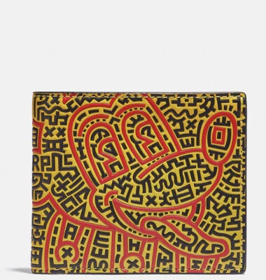 COACH Disney Mickey Mouse X Keith Haring Double Billfold Wallet - Image 1 of 2