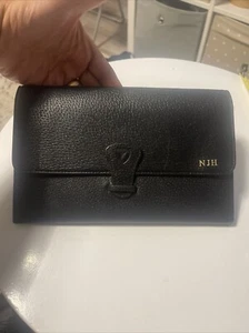 Portafoglio da viaggio Aspinal of London organizer da viaggio (monogrammato) in pelle nera - Foto 1 di 21