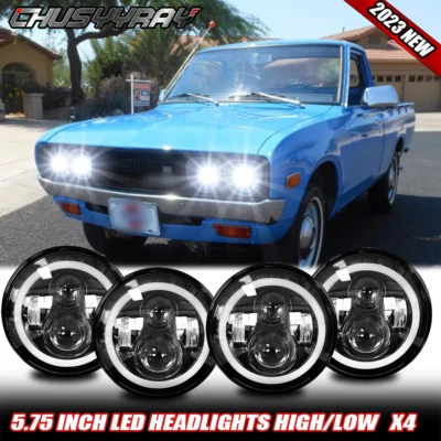 4PC 5 3/4" 5.75 INCH Round LED Headlights HI/LO Beam for Datsun 620 Pickup 72-74 - Image 1 of 4