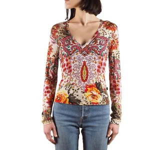 Just Cavalli Women's Vintage Y2K Floral Paisley Blouse L/S Top Size S / Small - Picture 1 of 10