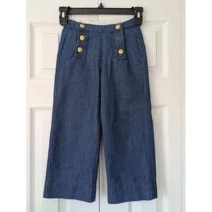 J. Crew Crewcuts Girls Sailor Denim Trouser Size S Blue NWD CC185 - Picture 1 of 7