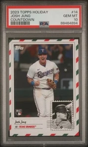 2023 Topps Holiday Countdown SP #14 Josh Jung - Texas Rangers RC PSA 10 - Picture 1 of 2