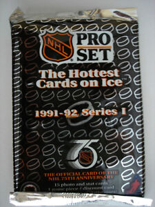 1991-92 Pro Set Hockey Cards - Series 1 - 3 Packs Of Unopened Packs