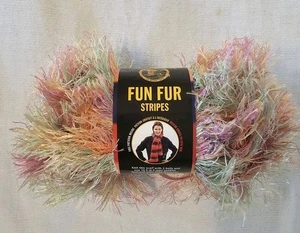 1 Skein Lion Brand Fun Fur Stripes Bulky Copacabana Eyelash Yarn Discontinued - Picture 1 of 5