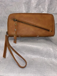 Free People Geldbörse Clutch Kalbsleder veganes Leder mit umlaufendem Reißverschluss - Bild 1 von 10