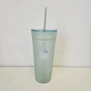 STARBUCKS FROSTED MINT GLASS TUMBLER 24 OZ - Picture 1 of 6