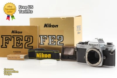 Honeycomb [N MINT in Box] Nikon FE2 Silver 35mm Film Camera Body FE From JAPAN - Image 1 of 4