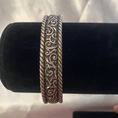 Carolyn Pollack Relios Sterling Silver 925 Rope & Scrolls Cuff Bracelet  - Image 1 of 4