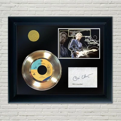 Eric Clapton Framed 45 Gold Record Reproduction Signature Display  - Image 1 of 2