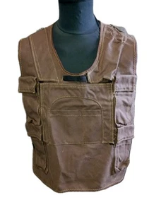 New Old Stock Industrial Heavy Duty Canvas Tool Vest/Poncho Apron Adjustable - Picture 1 of 19