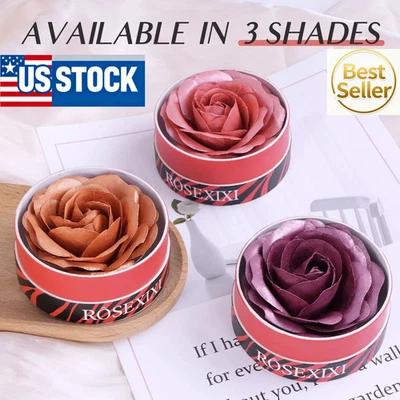 Paleta de mejillas rubor forma de flor maquillaje facial suave de larga duración rosa ilumina Foto 1 de 4