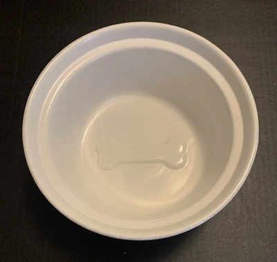 Pottery Barn Cambria Handcrafted Pet Bowl Stoneware White Large 9.25" Diam - Image 1 of 4