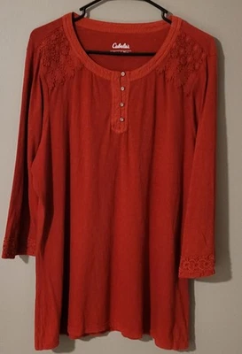 Women's Cabelas XL red top blouse - Image 1 of 4