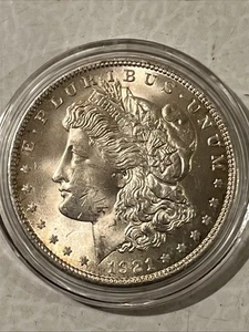 1921 Morgan Silver Dollar Gem Brilliant Uncirculated Gem BU 90% Silver - Picture 1 of 2