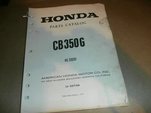 Vintage 1973 Honda Motorcycle HC33231 Parts Catalog Manual CB350G - Imagen 1 de 11