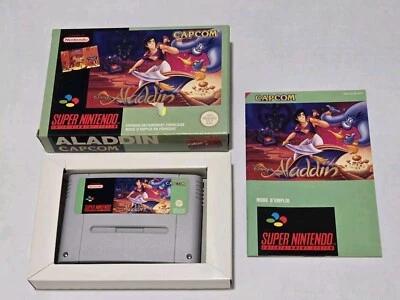 SNES Disney Aladdin Super Nintendo Boxed CIB With Manual PAL French Version RARE - Image 1 of 4