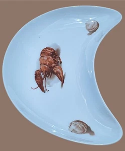 JKW Bavaria Josef Kuba Porcelain Lobster Clam Mussel Crescent Salad Plate 9 3/8" - Picture 1 of 7
