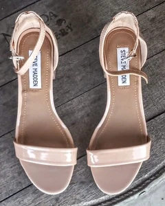 B#165 Steve Madden Woman's Beige Ankle Strap Heels Size 6M - Picture 1 of 9