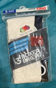Boys Fruit of The Loom Briefs (Pack of 3) Size M 10-12 Cotton Variety pack youth - Picture 1 of 8