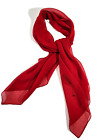 Ksd Ellen Tracy 100% Silk Bright Red Rectangular Sheer Scarf Wrap Shawl 20x63"