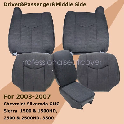 Cubierta de asiento de tela gris 69C para Chevy Silverado 2003-2007 inferior y delantera 69C Foto 1 de 4