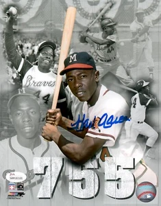 Braves Henry HANK AARON Signed 8x10 AUTO Photo #2 AUTO ~ HOF '82 1957 MVP - JSA - Imagen 1 de 1