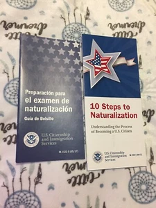 10 Steps To Naturalization Brochure+exam Preparation Booklet( Spanish ) New - Picture 1 of 12