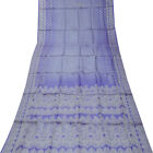 Vintage Blue 100% Pure Silk Sarees Woven Indian Sari Craft 5 Yard Fabric