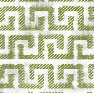 Thibaut Geometric Greek Key Outdoor Uphol Fabric- Merritt / Olive 2 yds W74253 - Picture 1 of 2