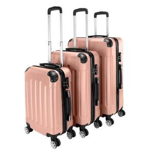 Lot3 20/24/28" Rolling Wheels Trolley Luggage Travel Suitcase Bag ABS w/TSA Lock