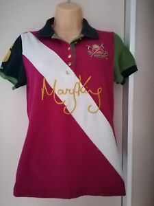 Joules Women's Size UK 10 Ruby Pink Mary King  Polo Team Golds T. Shirt Top