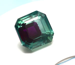 Bi Color Pitambari Saphir Radiant Cut 13,80 Ct Grün & Rot Lose Edelstein - Bild 1 von 7