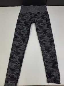 GYM SHARK Womens Leggings Black/Grey Stretch Size XXS #6399 - Picture 1 of 10