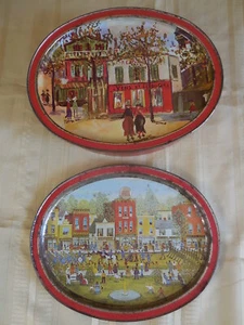 Vintage Tin,Sunshine Biscuit “Petit Cafe”By Maurice Utrillo-Double face designCT - Picture 1 of 12