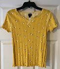 Girls Yellow Floral Ribbed Top ( Art Class Size 10/12) Great Condition