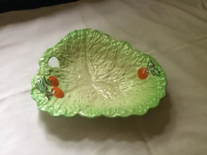 Vintage Beswick Light Green Cabbage Lettuce Leaf & Tomato Salad Ware Plate Bowl - Picture 1 of 8