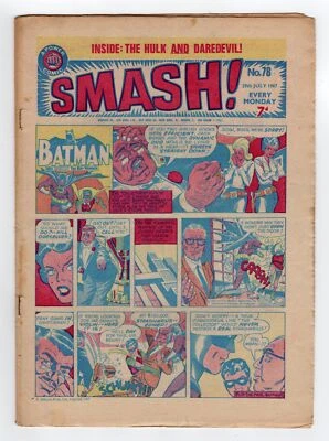 1967 IPC SMASH #78 DC BATMAN 1964 MARVEL DAREDEVIL #2 SEGUNDA LLAVE ELÉCTRICA RARA REINO UNIDO Foto 1 de 2