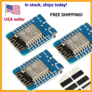 3-Pack D1 Mini NodeMCU for Arduino WiFi LUA ESP8266 ESP-12 WeMos Microcontroller - Picture 1 of 11