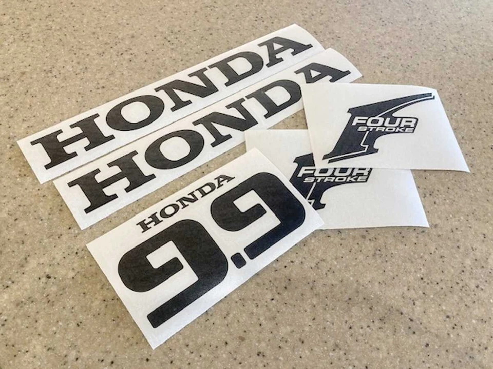 Honda 9.9 HP Vintage Outboard Motor Decal Kit Vinyl Black + FREE Shipping! - Image 1 of 1