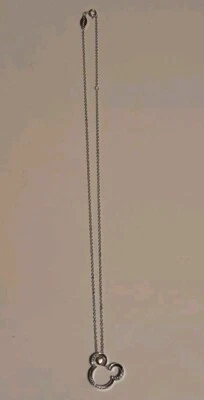 Disney I LOVE MICKEY MOUSE SILVER-PLATED Crystal Rhinestone NECKLACE Pre-owned  - Image 1 of 4